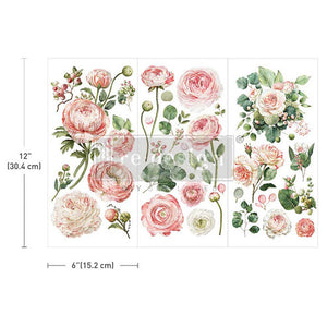 *New * Redesign with Prima Small Transfer Blushing Blooms