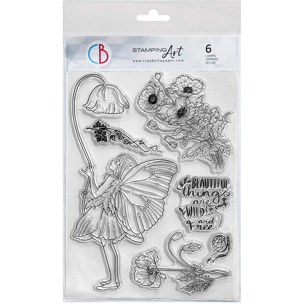 Ciao Bella Clear Stamp set 6"x8" Nature Fairy (6 pcs)