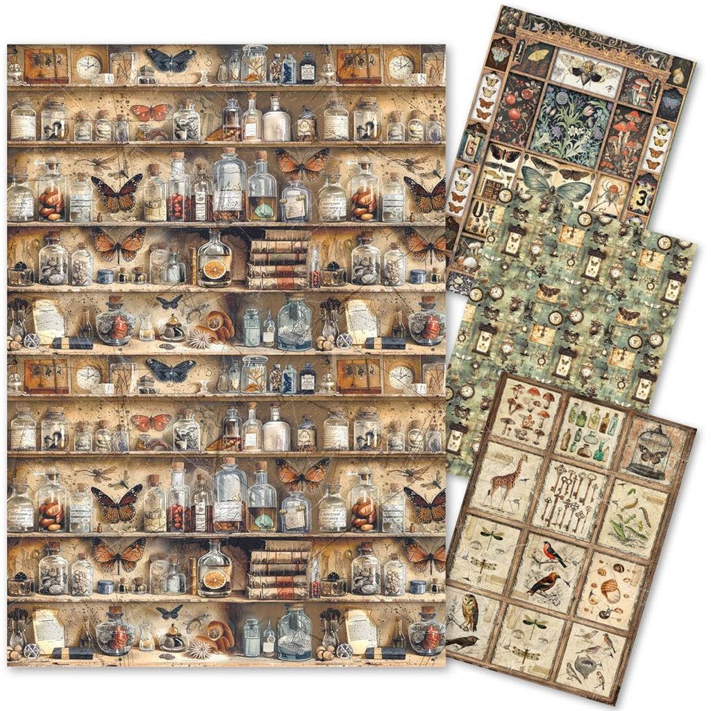 Ciao Bella Cabinet of Curiosities Rice Paper A4 Mixed 4 pack