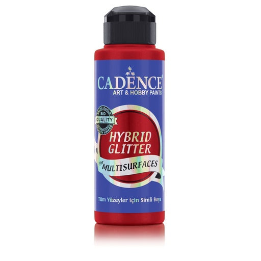 Cadence Hybrid Glitter Paint 120ml Crimson and Silver Glitter