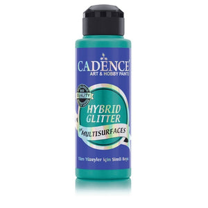 Cadence Hybrid Glitter Paint 120ml Mint Green and Silver Glitter