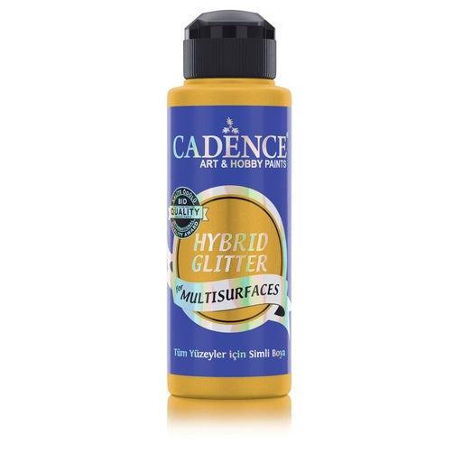 Cadence Hybrid Glitter Paint 120ml Sun Yellow and Gold Glitter