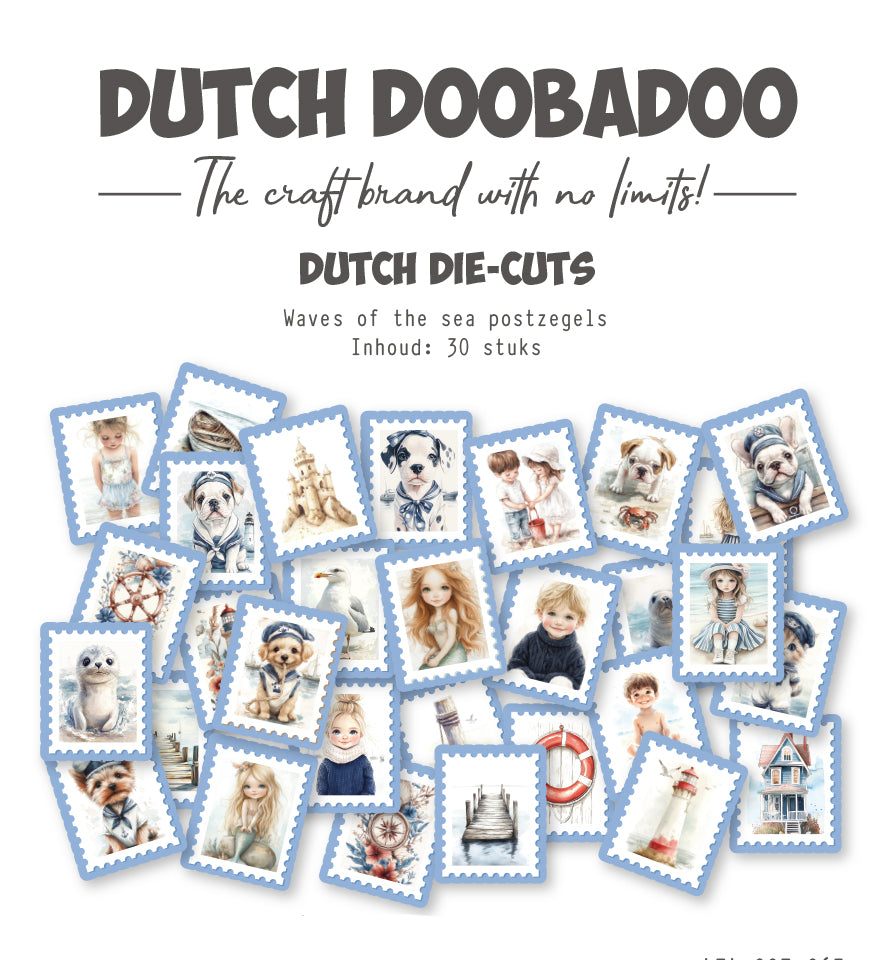 DUTCH DOOBADOO - Waves of the Sea Postage Stamps Diecuts