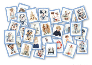DUTCH DOOBADOO - Waves of the Sea Postage Stamps Diecuts