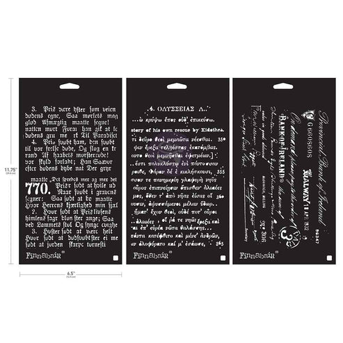 Finnabair Stencil pack Old Pages (3 pack) Limited Edition