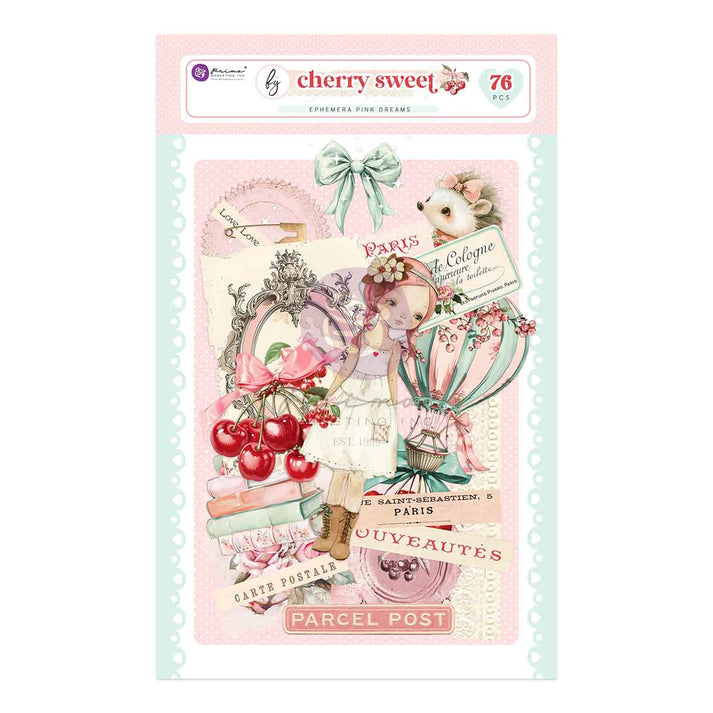 Cherry Sweet Prima Marketing Pink Dreams Ephemera Pack (76 PIECES)
