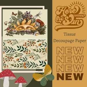 Dixie Belle Belle's and Whistles 2023 20" x 30" Decoupage Tissue Paper  Here Comes the Sun *NEW*