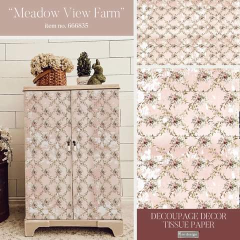 Redesign with Prima Decoupage Tissue Paper 19" x30" Meadow View Farm