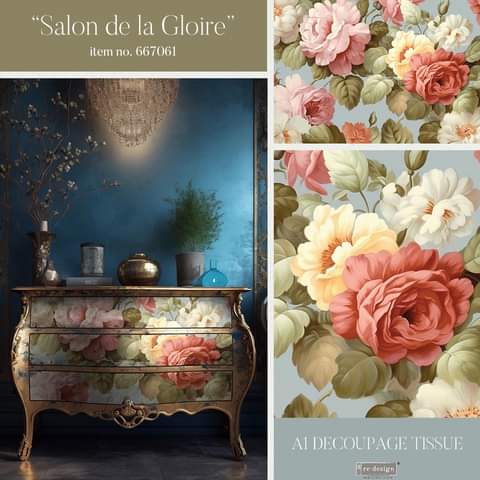 Redesign with Prima Decoupage A1 Fiber Paper Salon De la Gloire