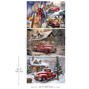 *New* Redesign with Prima CHRISTMAS CARGO A3 DECOUPAGE DECOR TISSUE- 3 SHEETS, 11.7”X16.5”