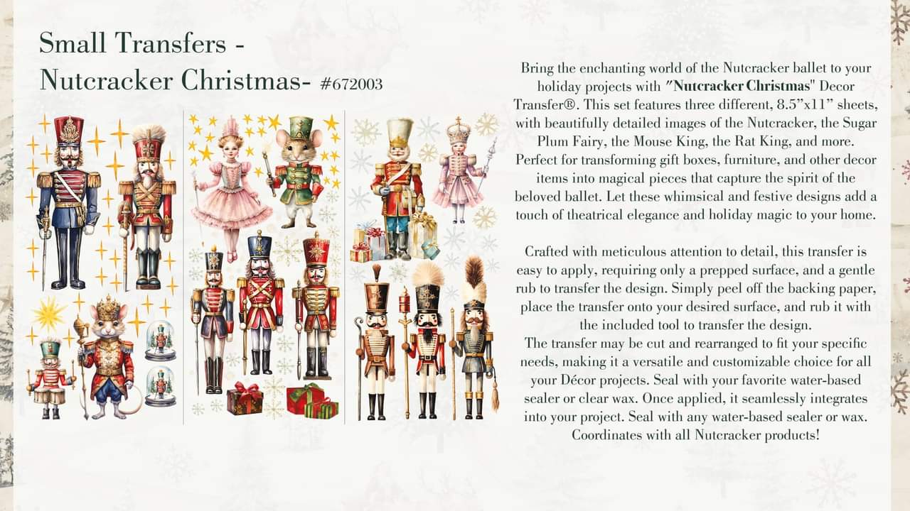 *New Release Redesign with Prima Small Transfer Nutcracker Christmas Limited Edition