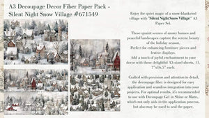 *New* Redesign with Prima SILENT NIGHT SNOW VILLAGE A3 DECOUPAGE DECOR TISSUE- 3 SHEETS, 11.7”X16.5”