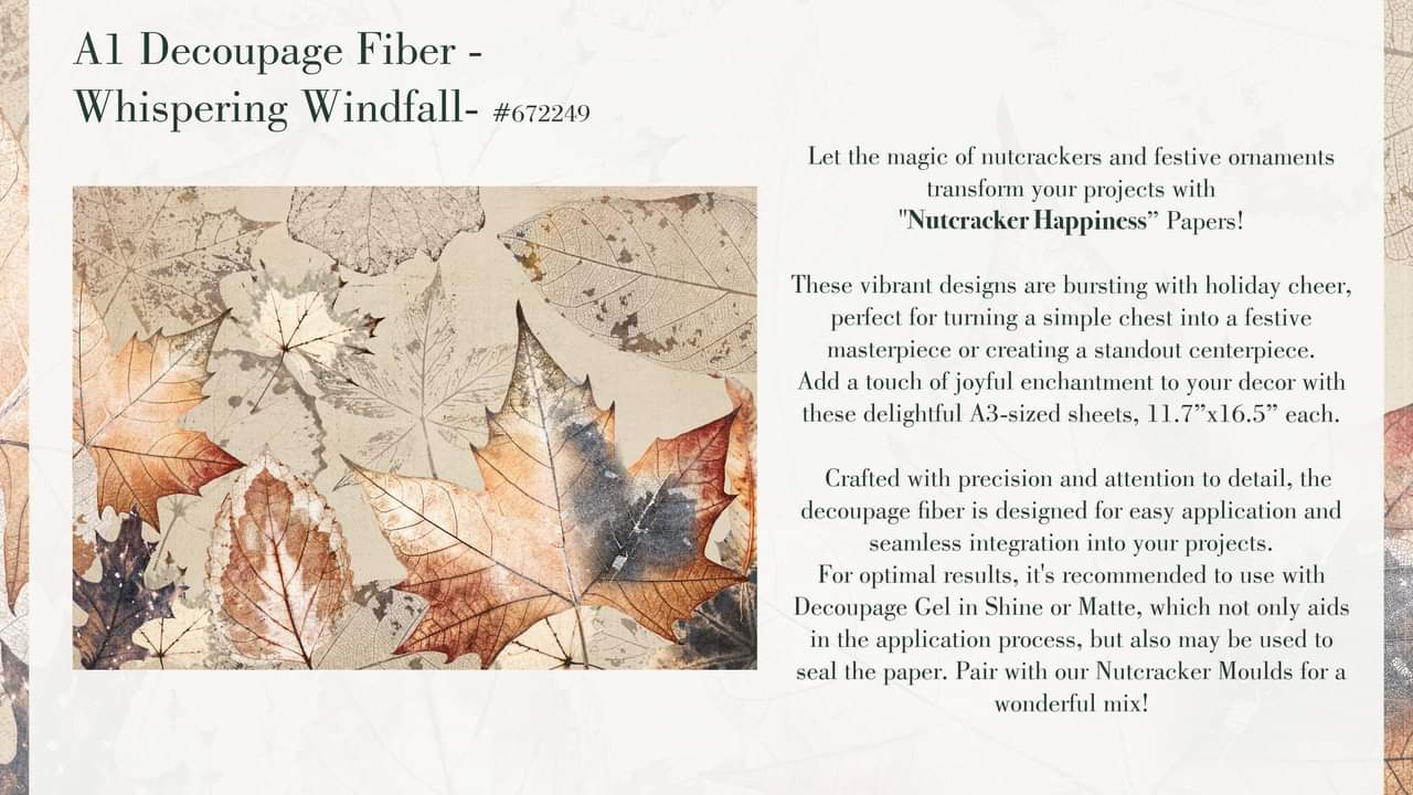 *New* Redesign with Prima Decoupage A1 Fiber Paper Whispering Windfall Limited Edition