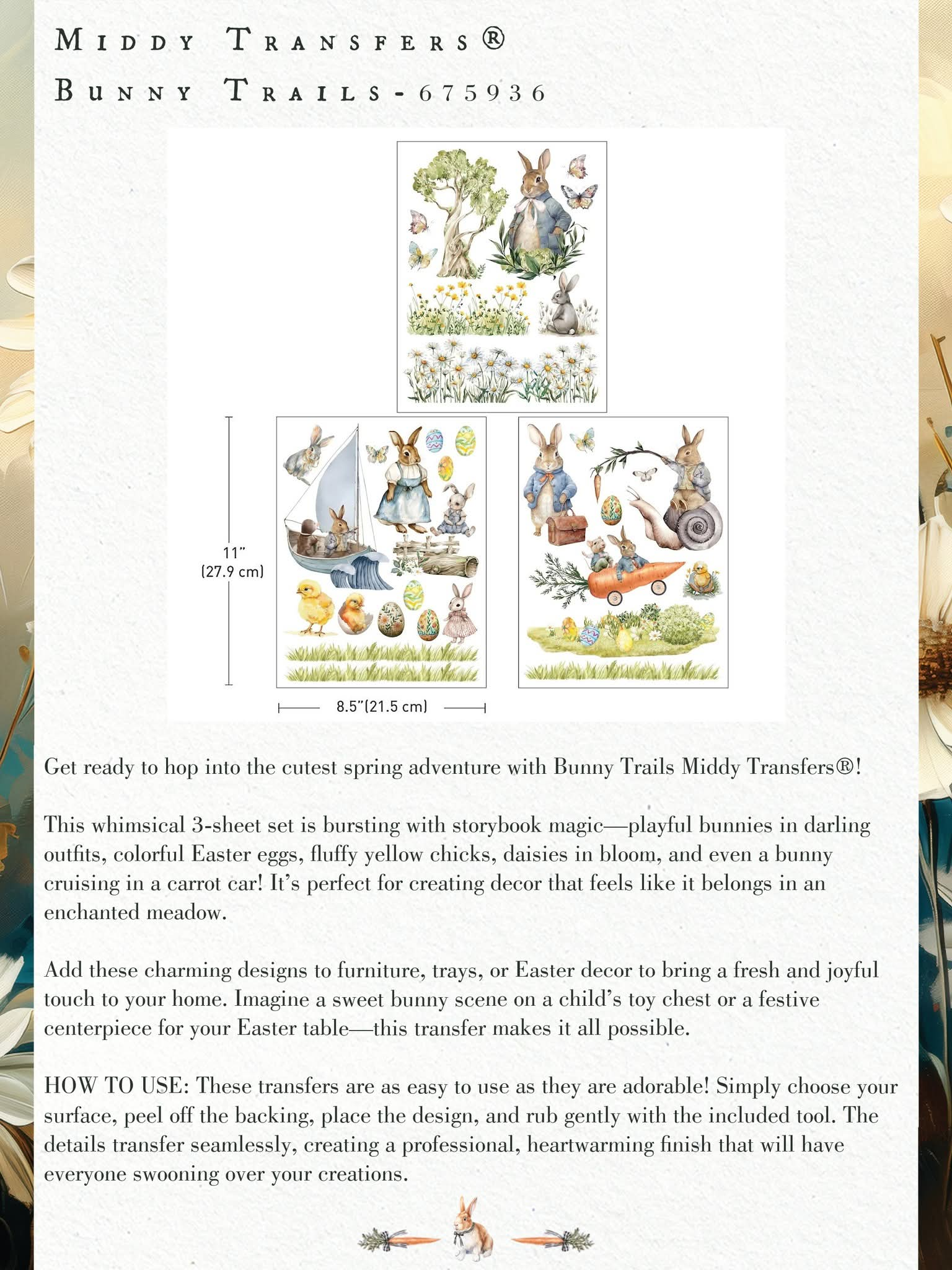 * New* Redesign with Prima Middy Transfer Limited Edition Bunny Trails