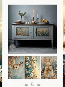 *New* Redesign with Prima Limited Edition Garden Bunny Tales A3 DECOUPAGE FIBRE papers- 3 SHEETS, 11.7”X16.5”