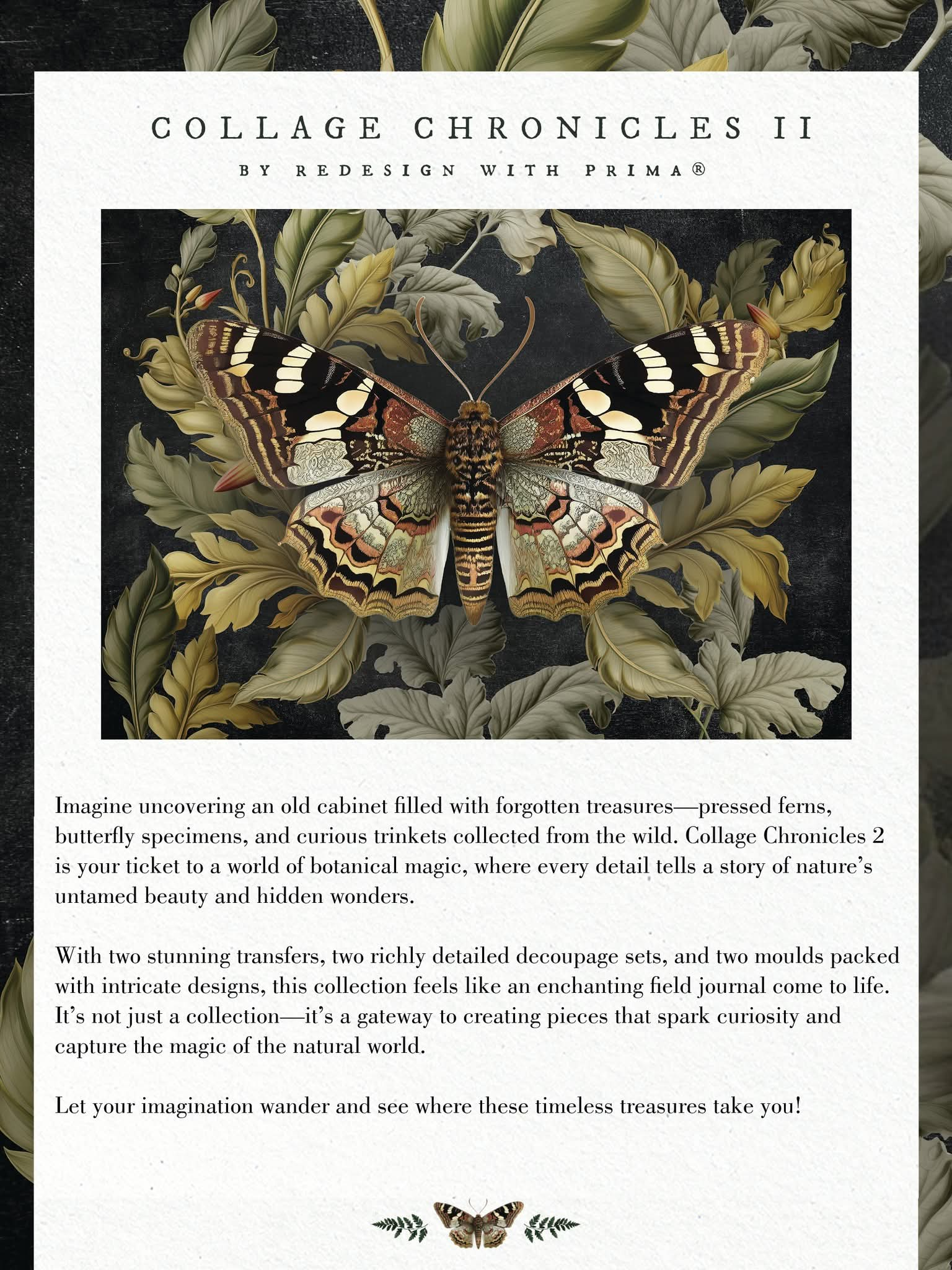 *New* Redesign with Prima Decoupage A1 Fiber Paper Butterfly Conservatory Tales Limited Edition