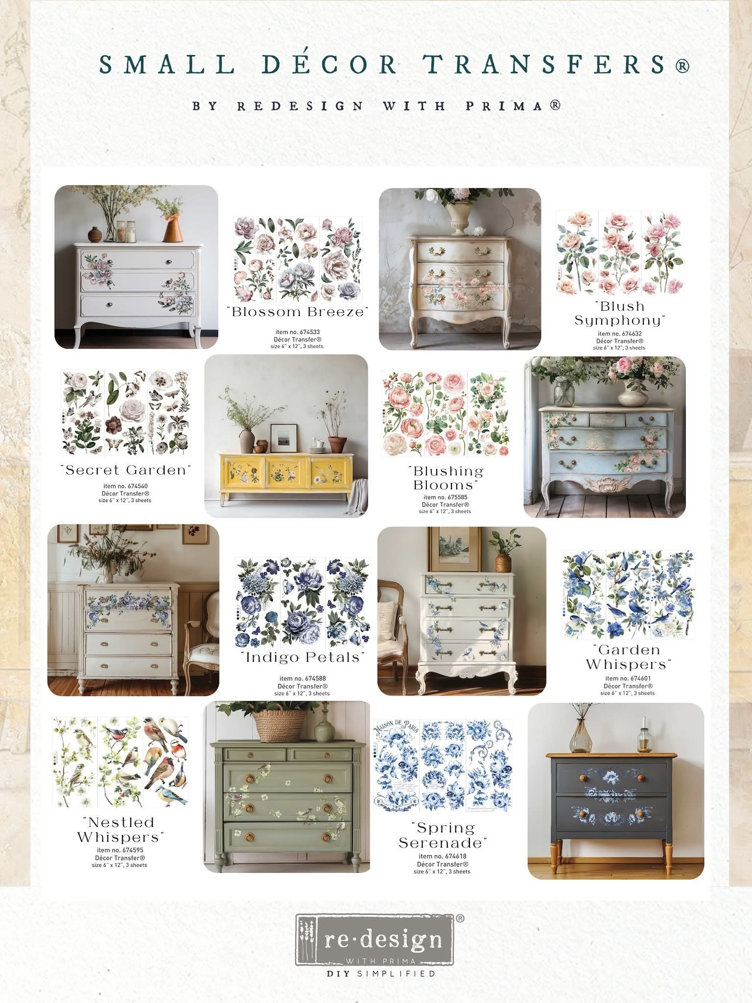 *New * Redesign with Prima Small Transfer Secret Garden