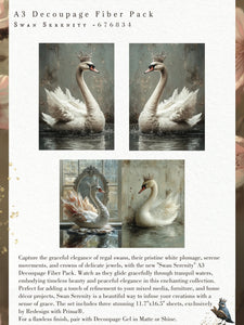 *New Exclusive Limited Edition* Redesign with Prima Swan Serenity A3 DECOUPAGE FIBRE papers- 3 SHEETS, 11.7”X16.5”