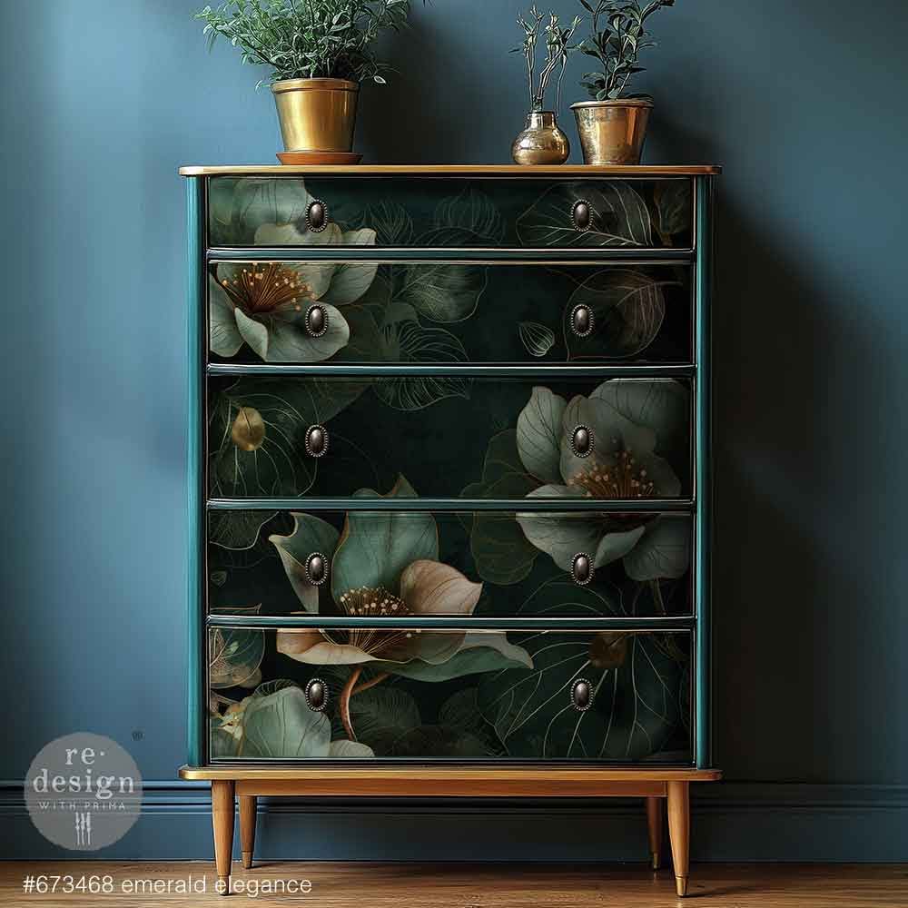 *New* Exclusive Redesign with Prima Decoupage A1 Fiber Paper Limited Edition Emerald Elegance