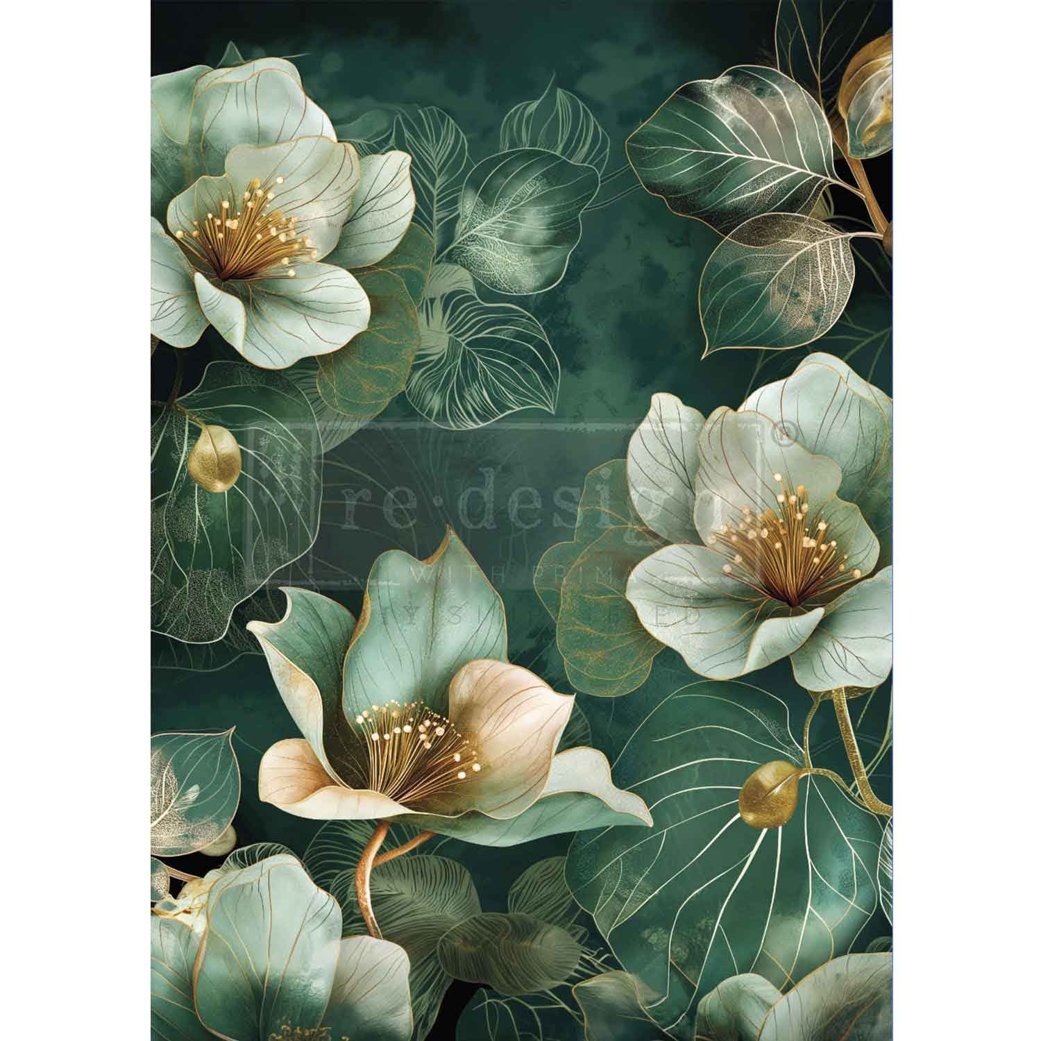 *New* Exclusive Redesign with Prima Decoupage A1 Fiber Paper Limited Edition Emerald Elegance