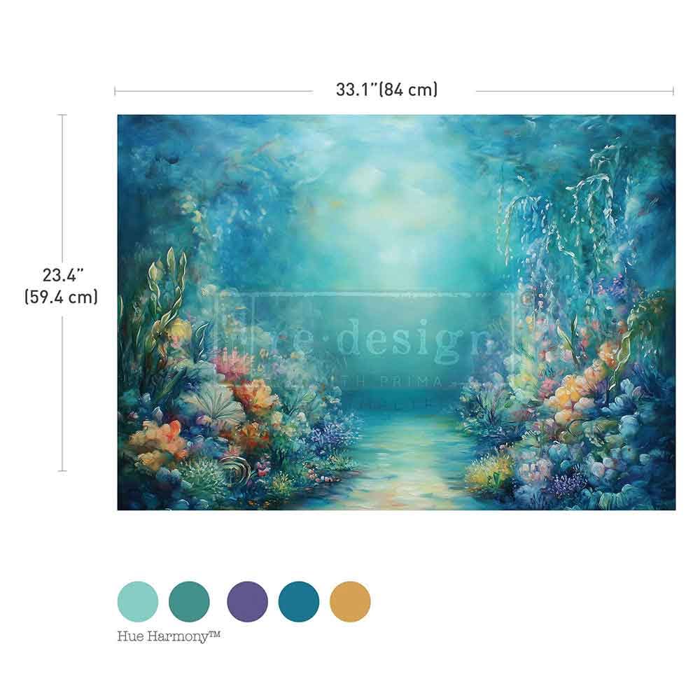 *New* Exclusive Redesign with Prima Decoupage A1 Fiber Paper Limited Edition Beneath the Blue