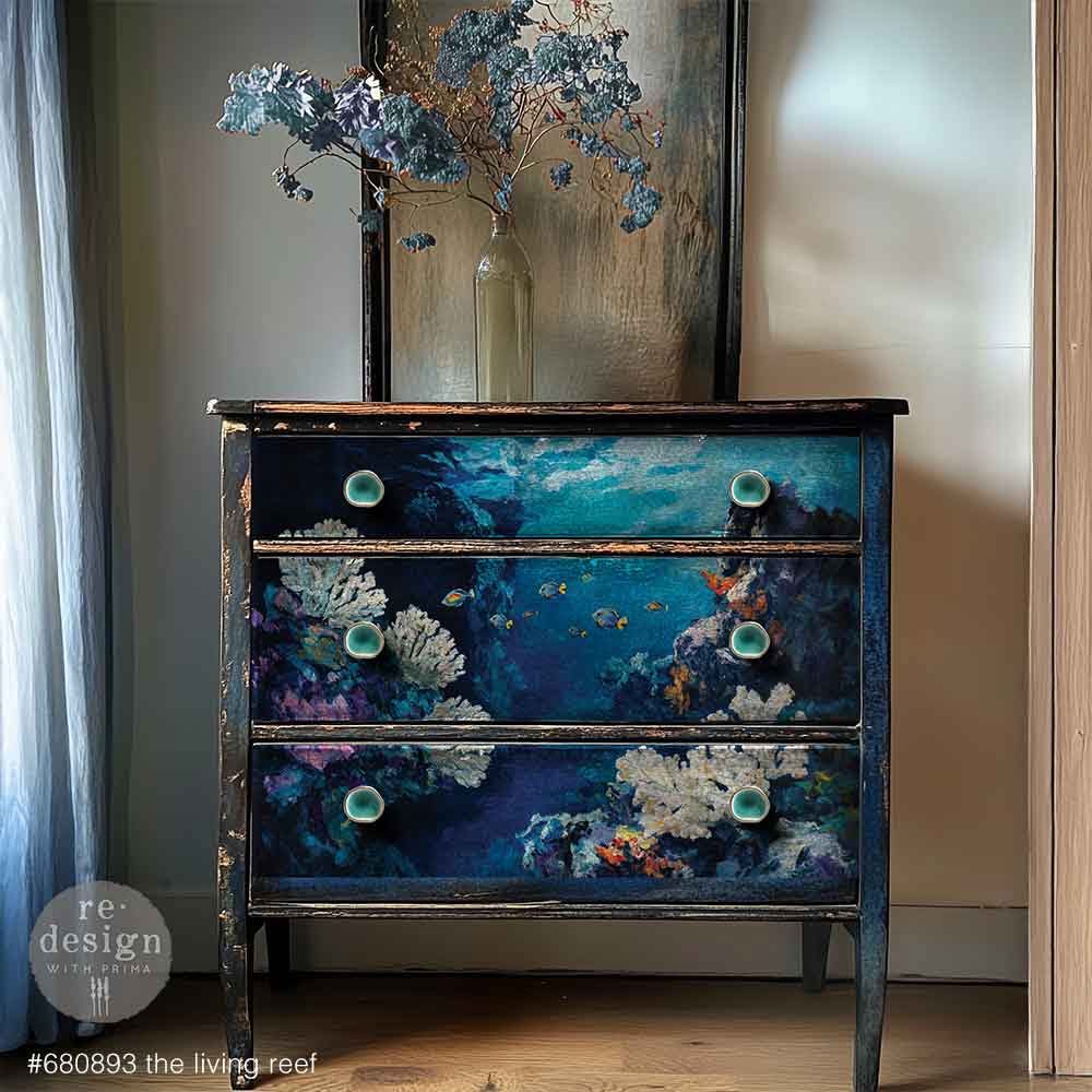 *New* Exclusive Redesign with Prima Decoupage  Fiber Paper Pack Duo Limited Edition The Living Reef