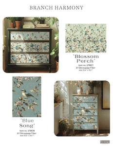 *New*Redesign with Prima Decoupage A1 Fiber Paper Limited Edition Blossom Perch
