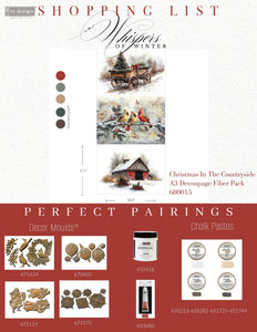 *New* Redesign with Prima Christmas in the Countryside A3 DECOUPAGE DECOR TISSUE- 3 SHEETS, 11.7”X16.5”