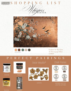 *New*Redesign with Prima Decoupage A1 Fiber Paper Limited Edition Feathers in the Glow
