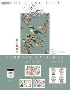 *New*Redesign with Prima Decoupage A1 Fiber Paper Limited Edition Blue Song