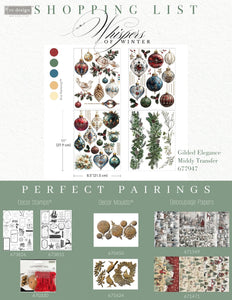 * New* Redesign with Prima Middy Transfer Limited Edition Gilded Elegance * With free bonus sheet 4 instead of 3