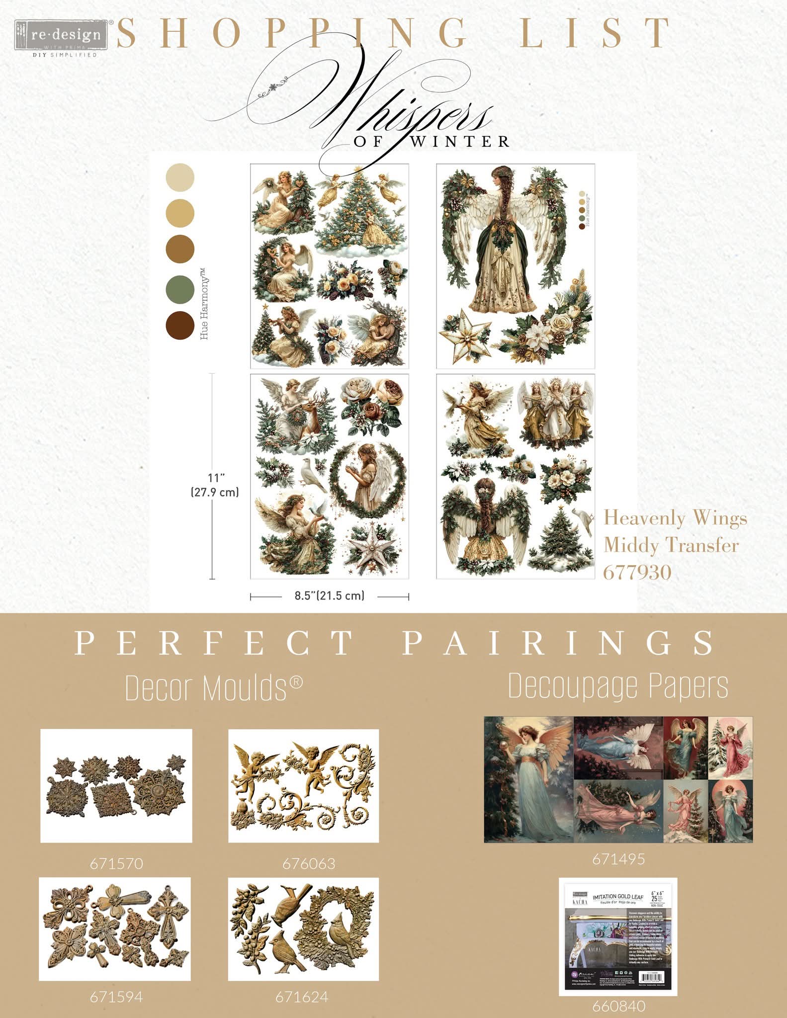 * New* Redesign with Prima Middy Transfer Limited Edition Heavenly Wings * With free bonus sheet 4 instead of 3