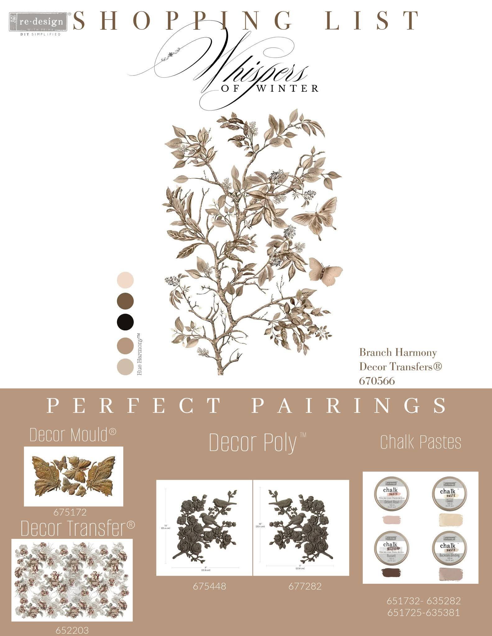 *New* Redesign with Prima Decor New Flat packed transfer Limited edition Branch Harmony