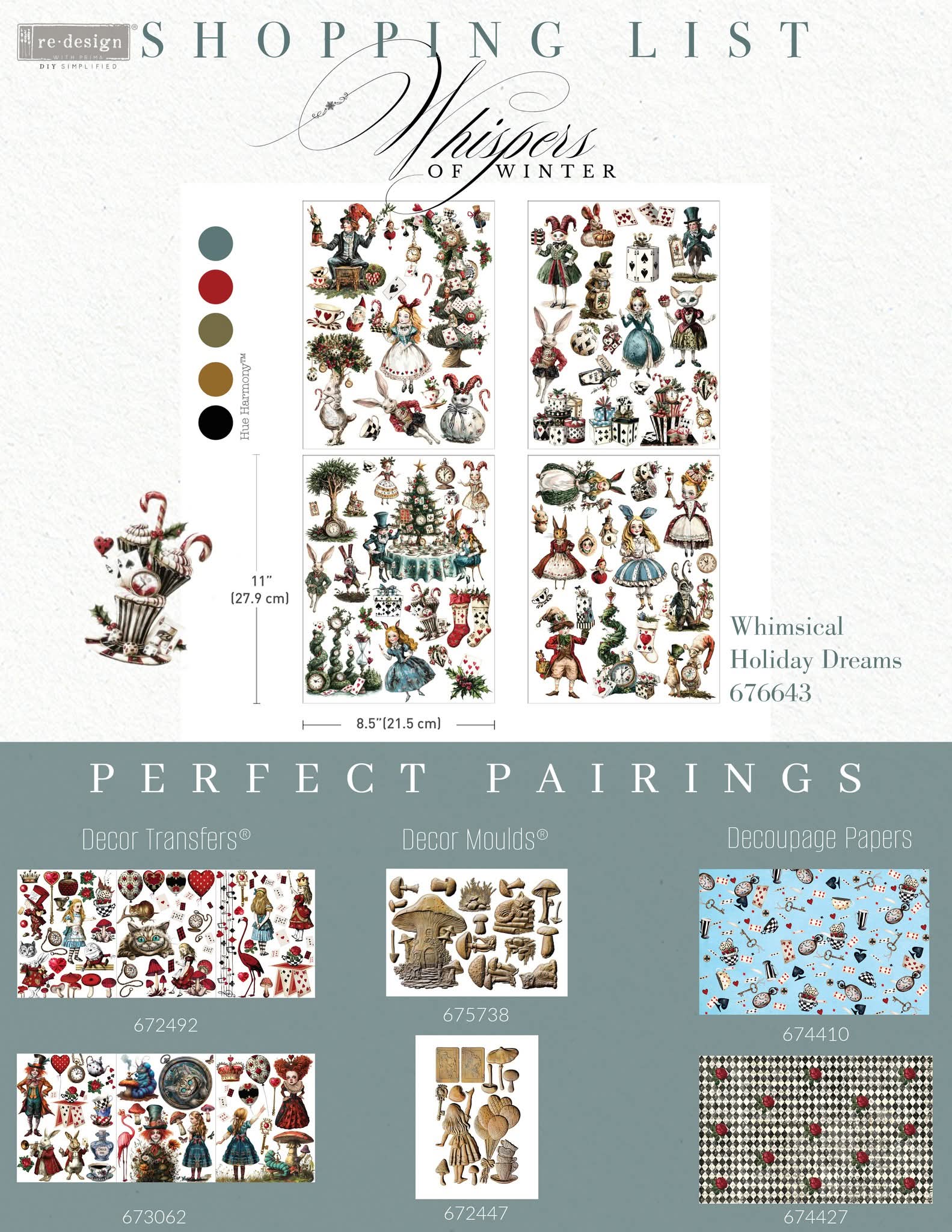 * New* Redesign with Prima Middy Transfer Limited Edition Whimsical Holiday Dream * With free bonus sheet 4 instead of 3