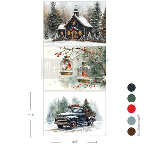 *New* Redesign with Prima Christmas Blessings A3 DECOUPAGE DECOR TISSUE- 3 SHEETS, 11.7”X16.5”