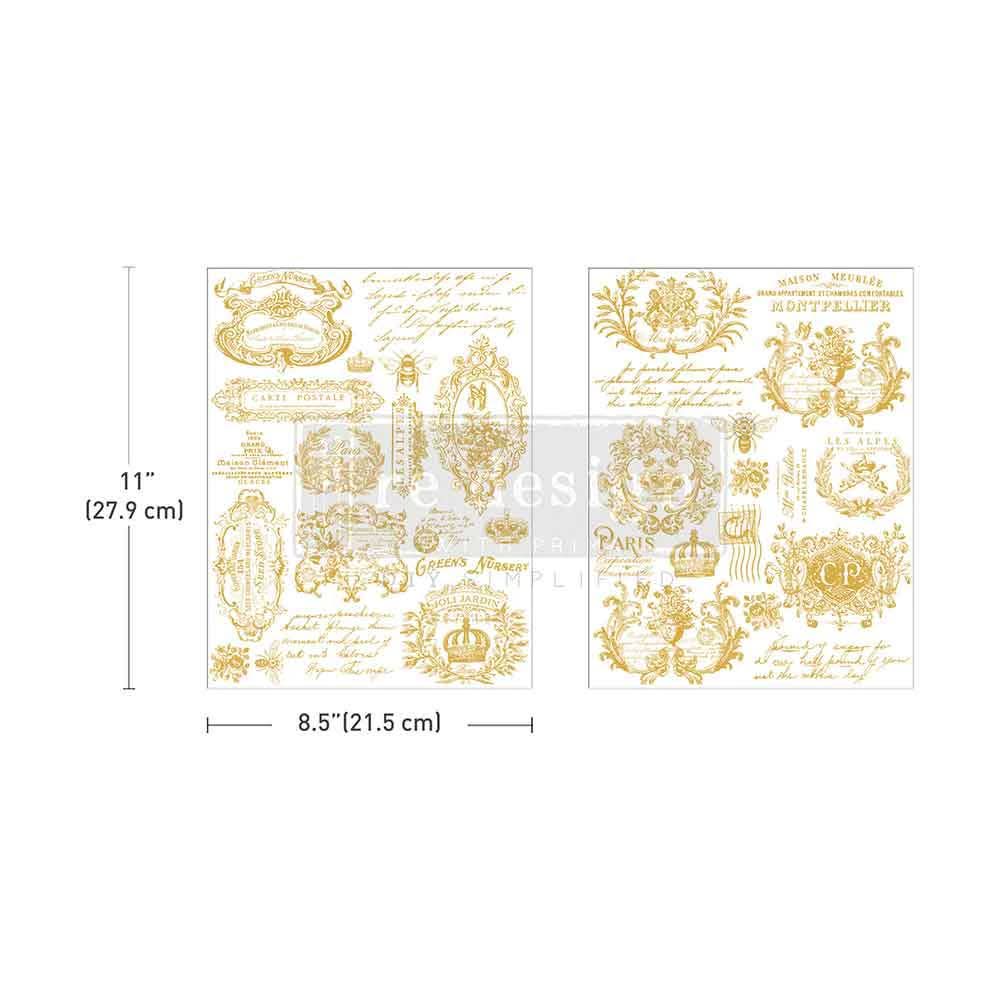 New Redesign with Prima H20 Transfer Gilded Memories