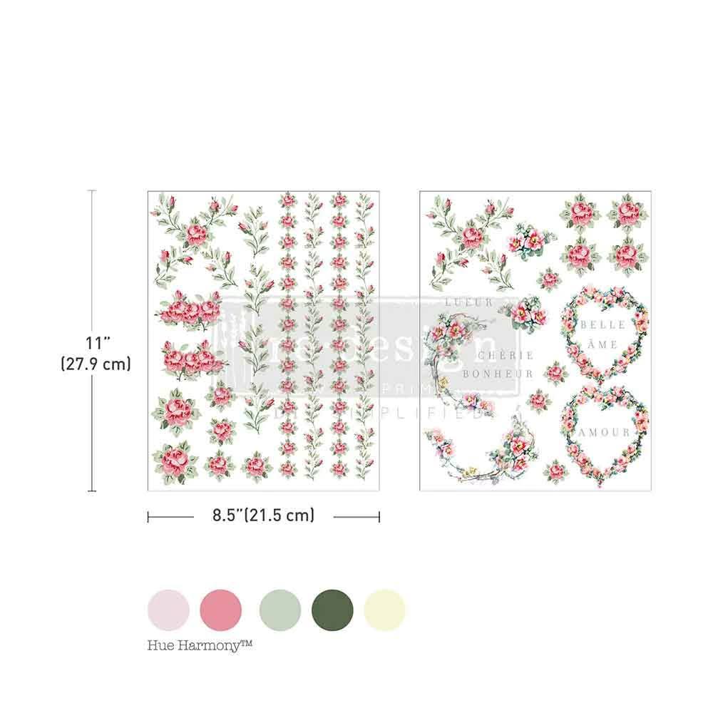 New Redesign with Prima H20 Transfer Nostalgic Blooms