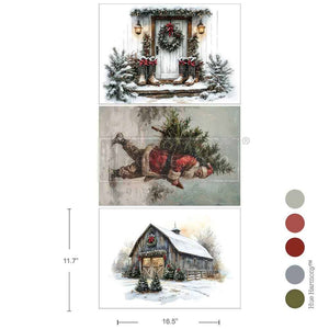 *New* Redesign with Prima Santas Woodland Stroll A3 DECOUPAGE DECOR TISSUE- 3 SHEETS, 11.7”X16.5”