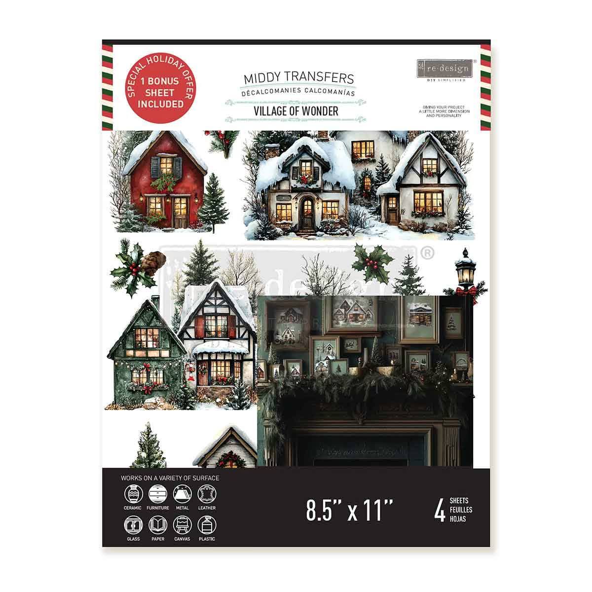 * New* Redesign with Prima Middy Transfer Limited Edition Village of Wonder * With free bonus sheet 4 instead of 3 back in stock