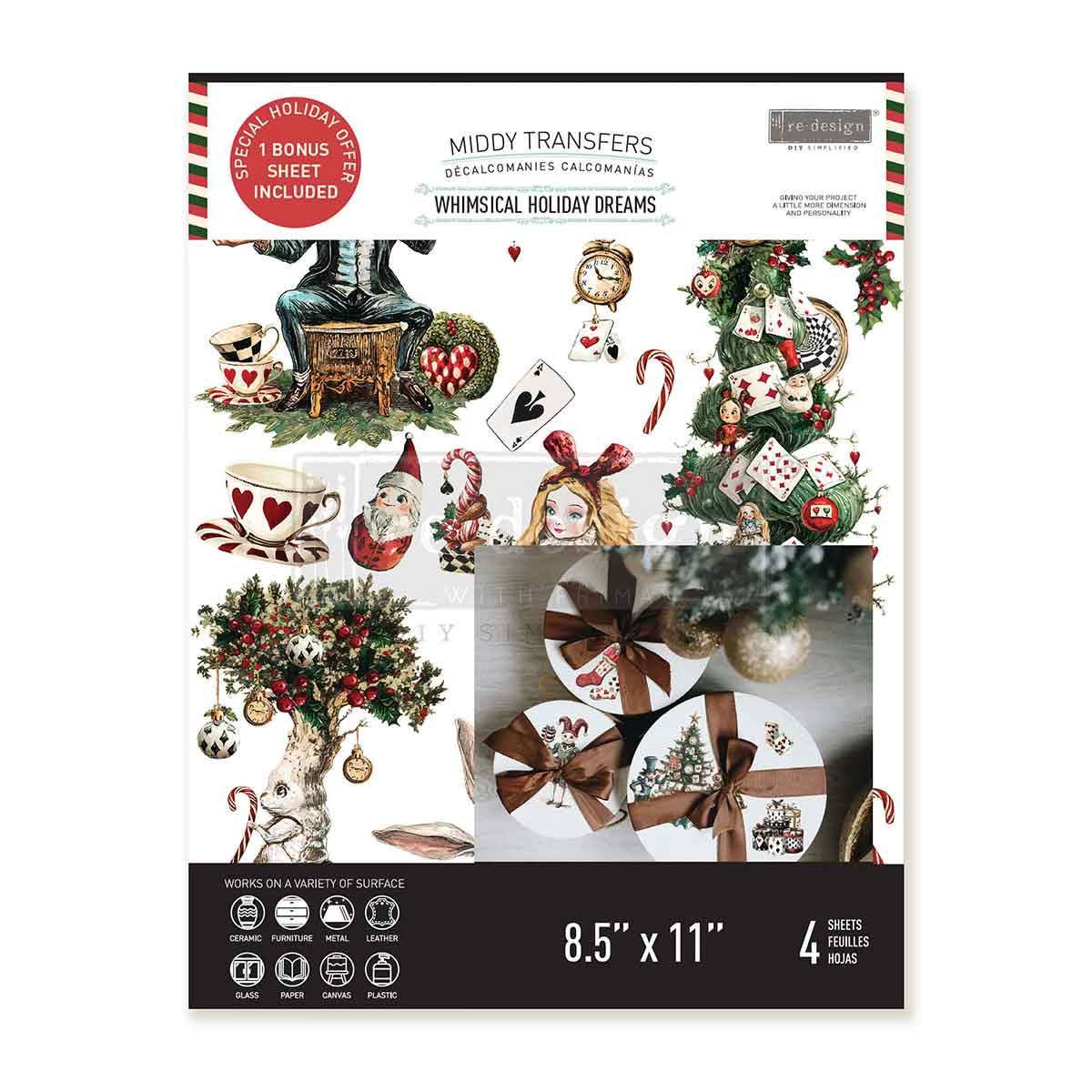 * New* Redesign with Prima Middy Transfer Limited Edition Whimsical Holiday Dream * With free bonus sheet 4 instead of 3