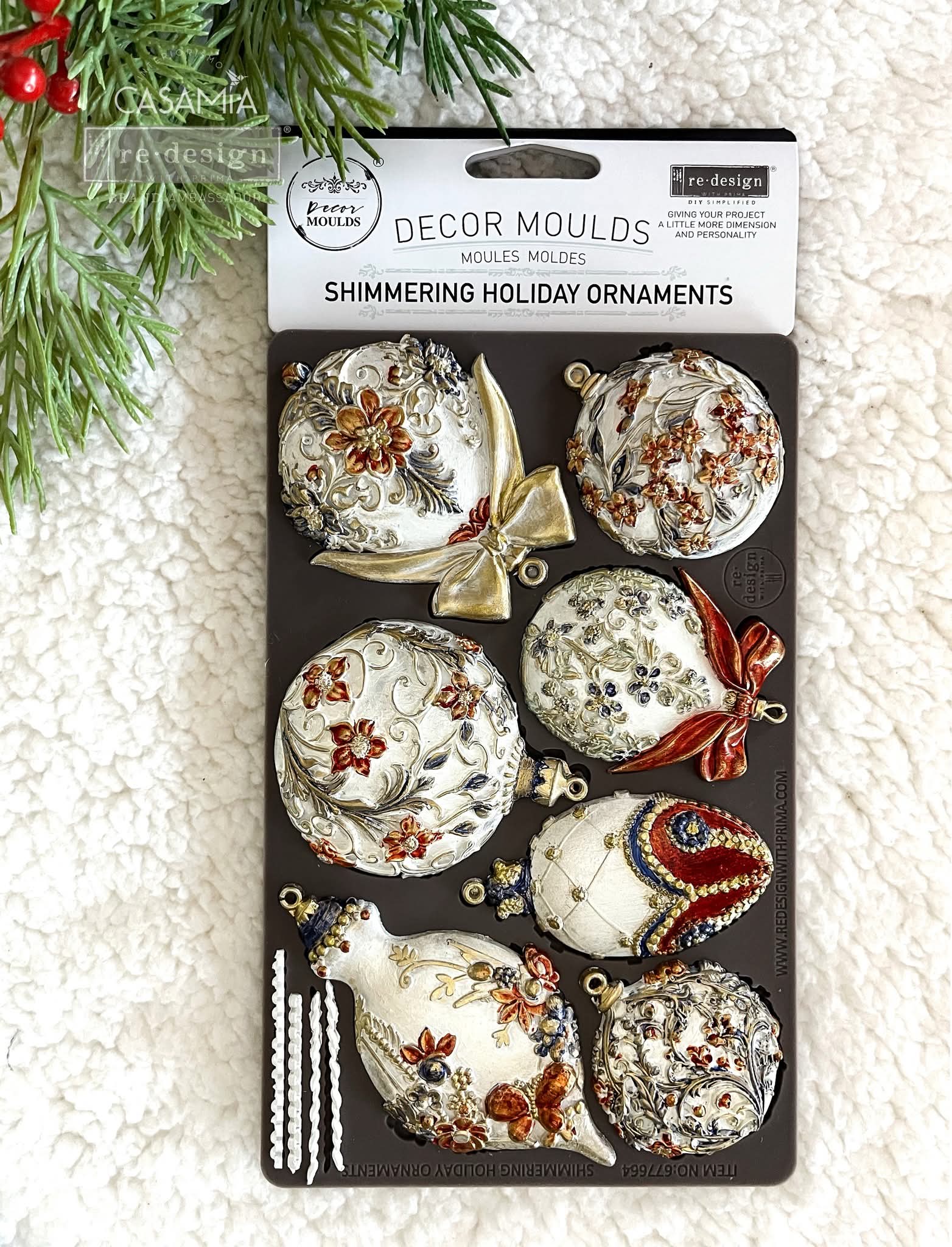 *New* Redesign with Prima mould (Limited Edition) Shimmering Holiday Ornaments
