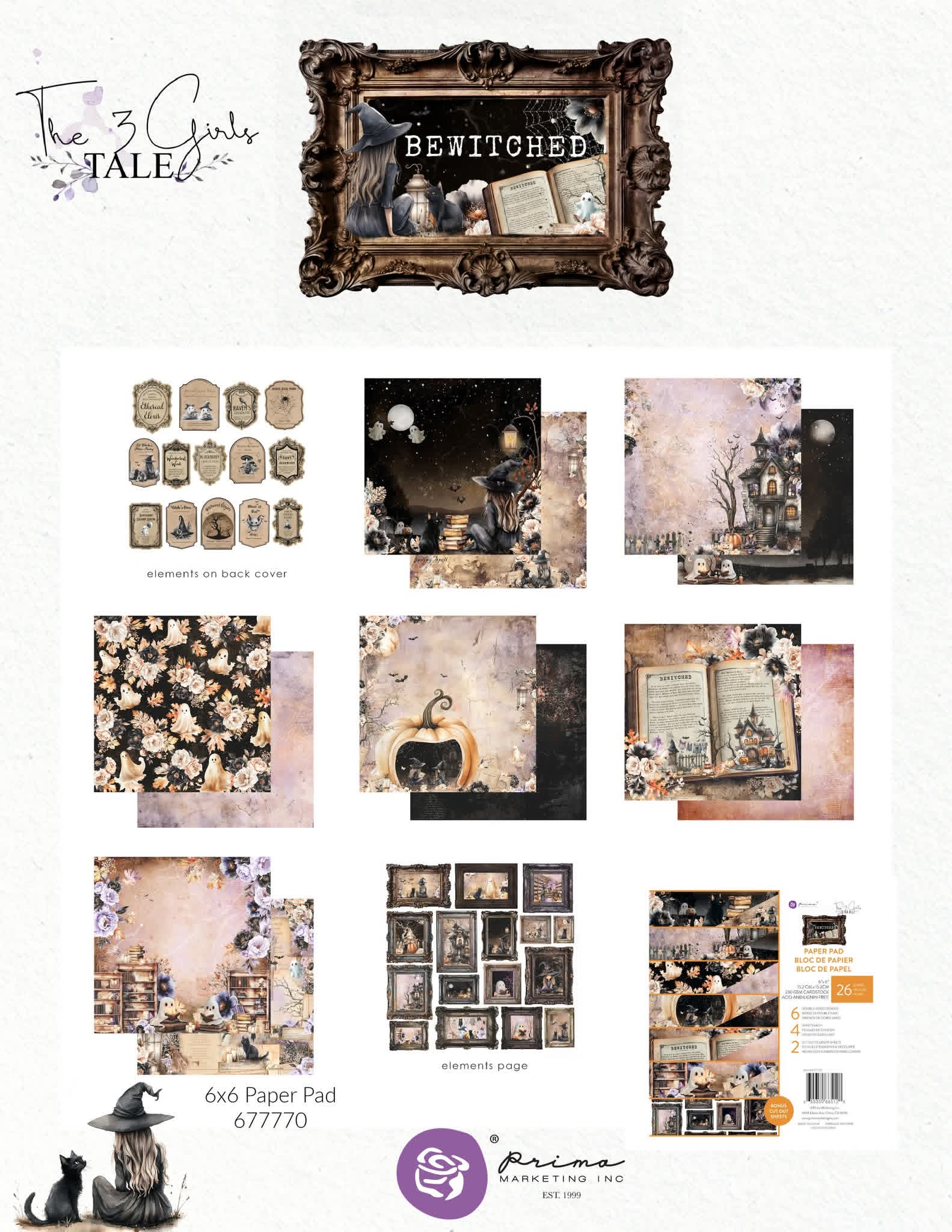 Prima Marketing Bewitched - 6x6 PAPER PAD