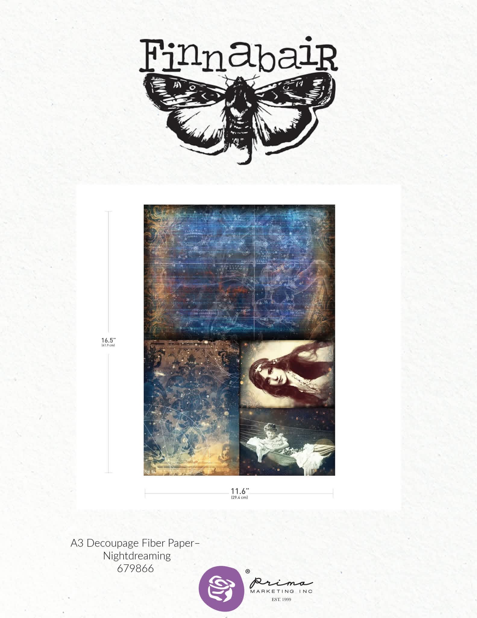 Finnabair A3 Decoupage sheet Nightdreaming Limited Edition
