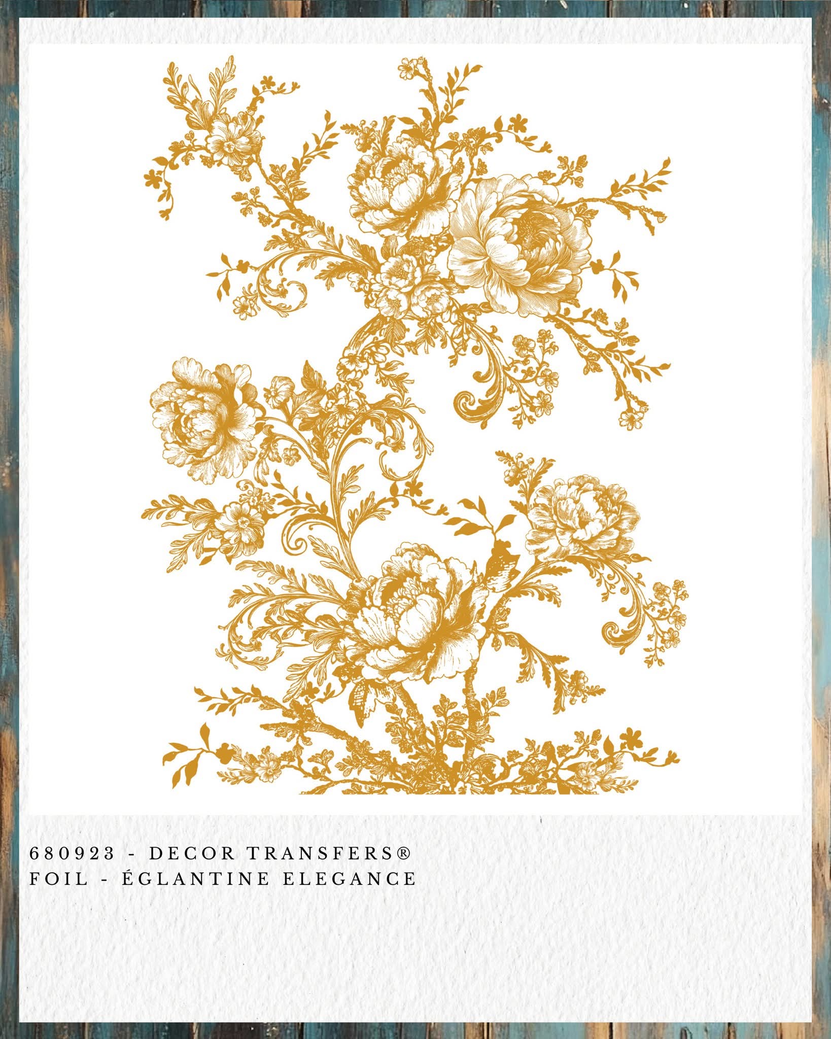 Redesign with Prima New Kacha Gold Foil Decor Transfer Eglantine Elegance