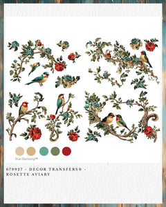 *New* Redesign with Prima Decor New Flat packed transfer Limited edition Rosette Aviary