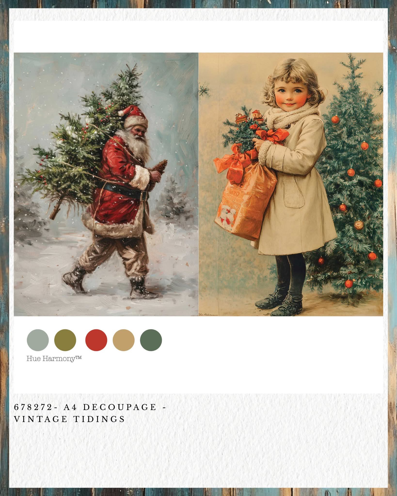 Redesign with Prima New A4 Fiber Decoupage Paper Vintage Tidings (1 Sheet)