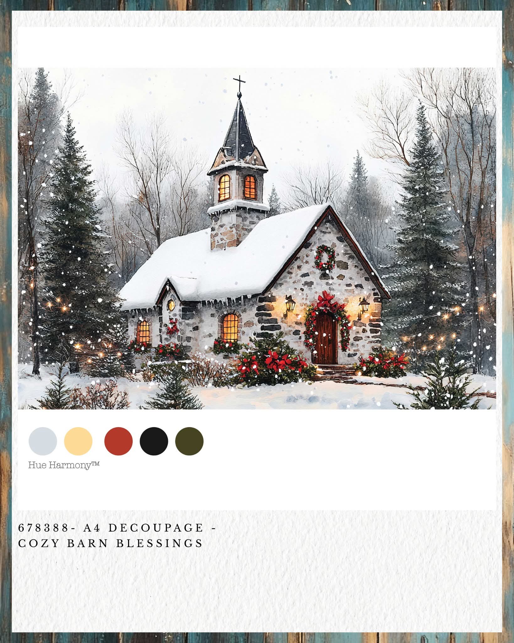 Redesign with Prima New A4 Fiber Decoupage Paper Cozy Barn Blessings (1 Sheet)