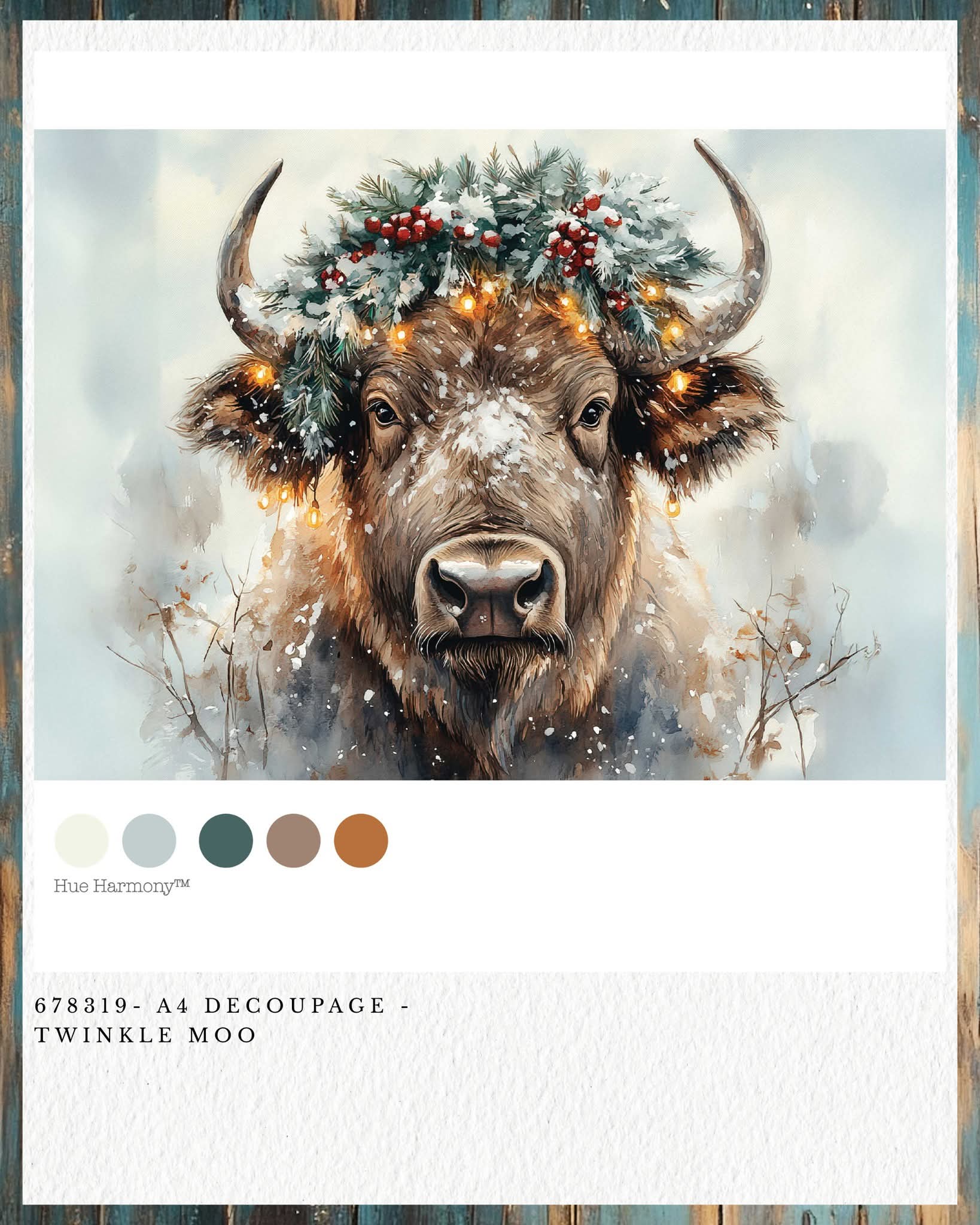 Redesign with Prima New A4 Fiber Decoupage Paper Twinkle Moo (1 Sheet)