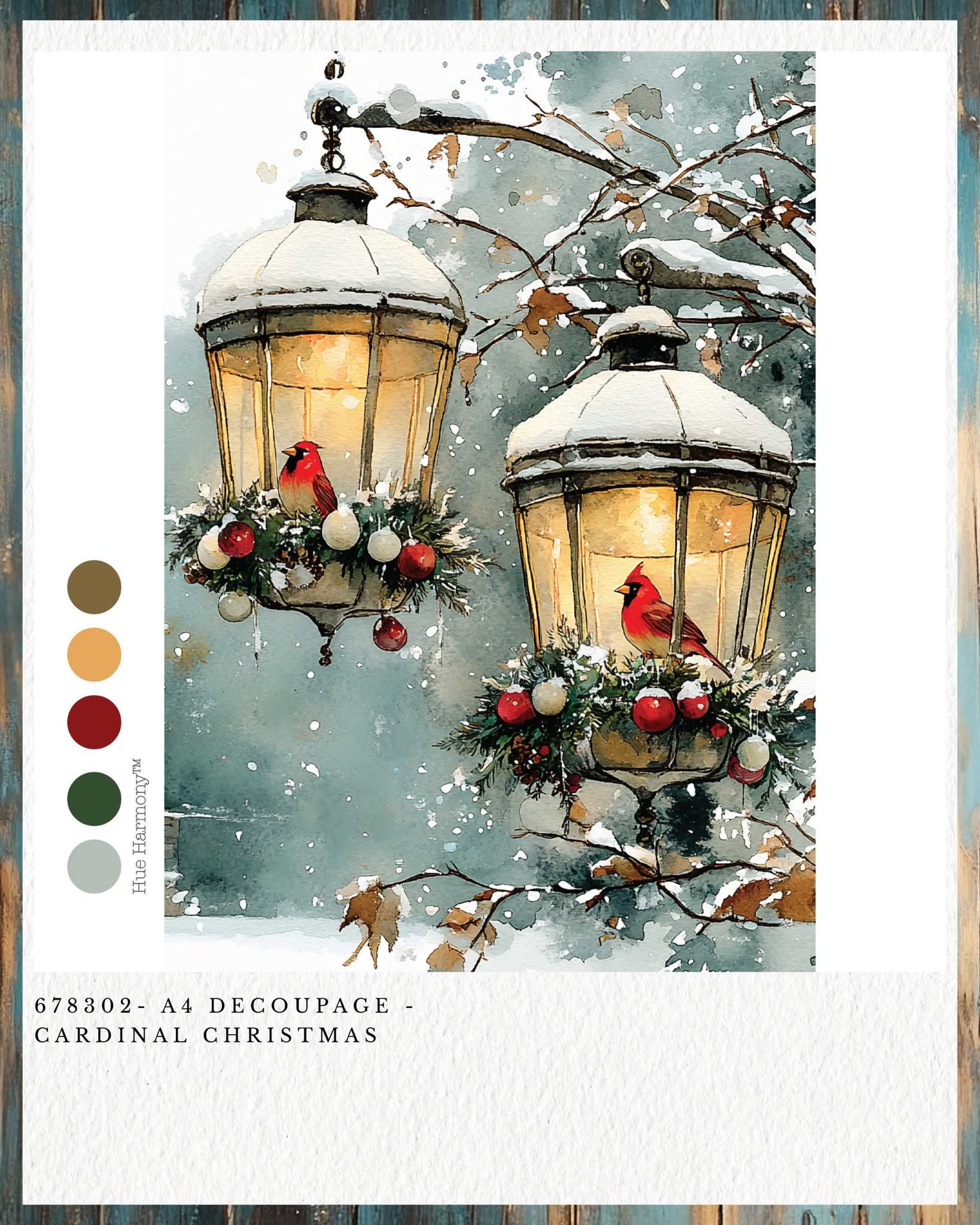 Redesign with Prima New A4 Fiber Decoupage Paper Cardinal Christmas (1 Sheet)
