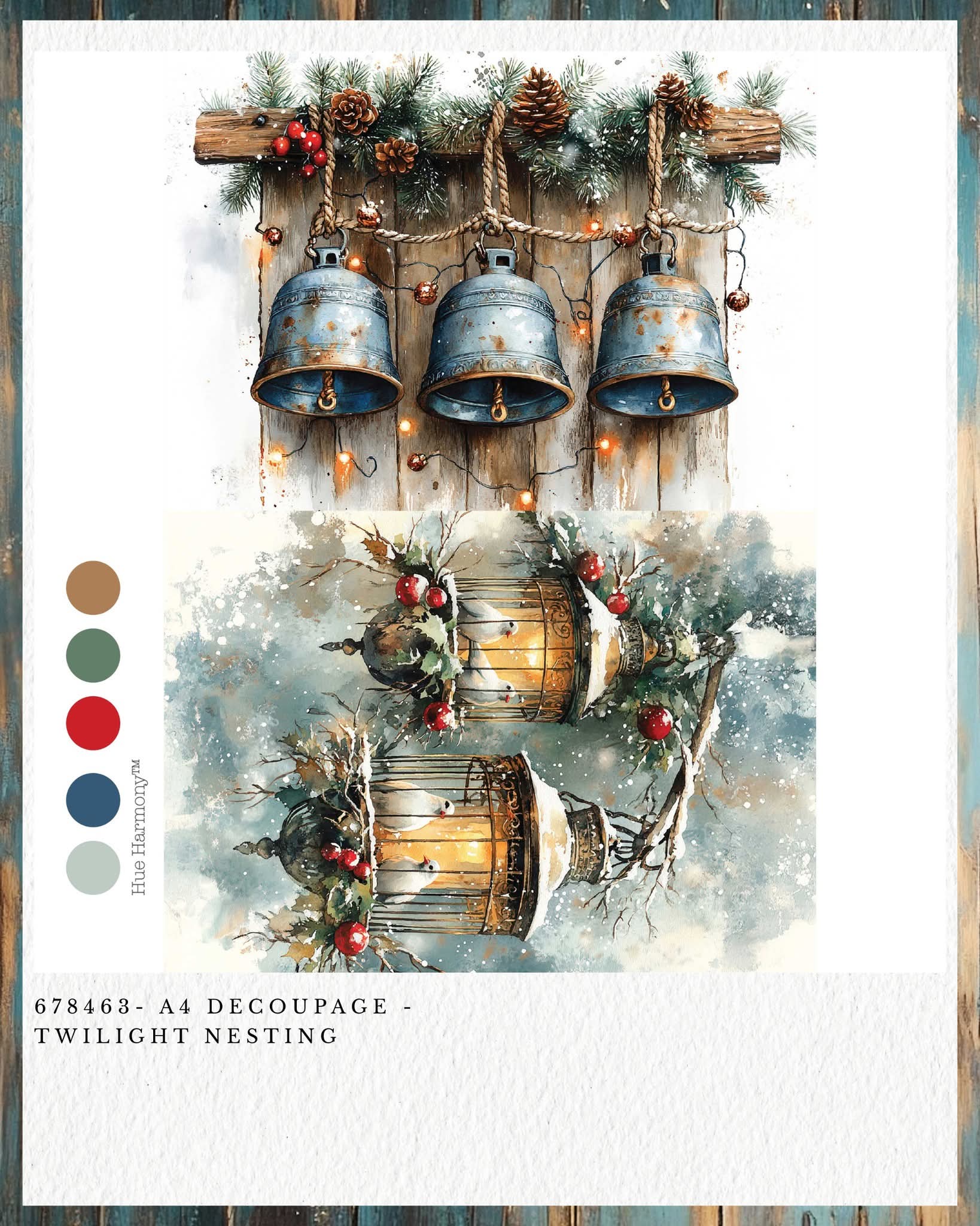 Redesign with Prima New A4 Fiber Decoupage Paper Twilight Nesting (1 Sheet)